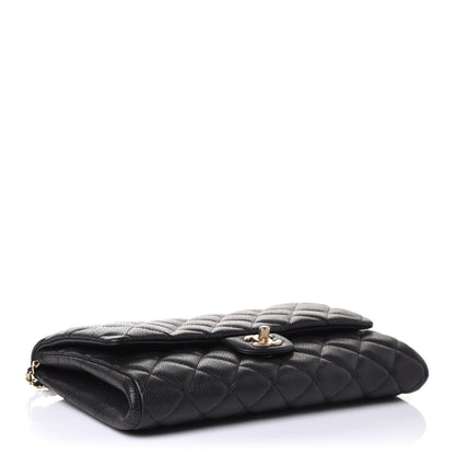 Chanel Caviar Quilted Clutch With Chain Flap Black 3 of 10