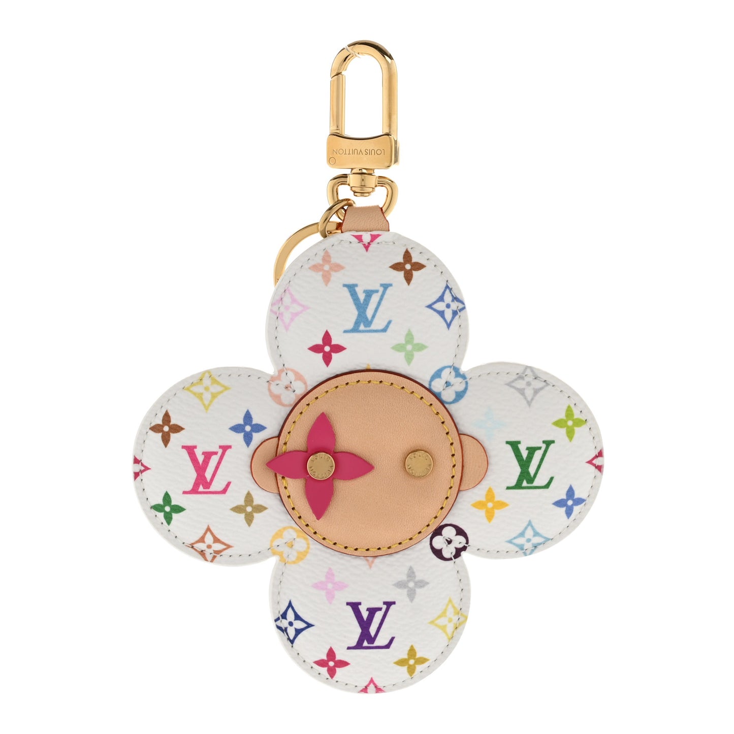 LV x TM Monogram Multicolor Vivienne Head Bag Charm White