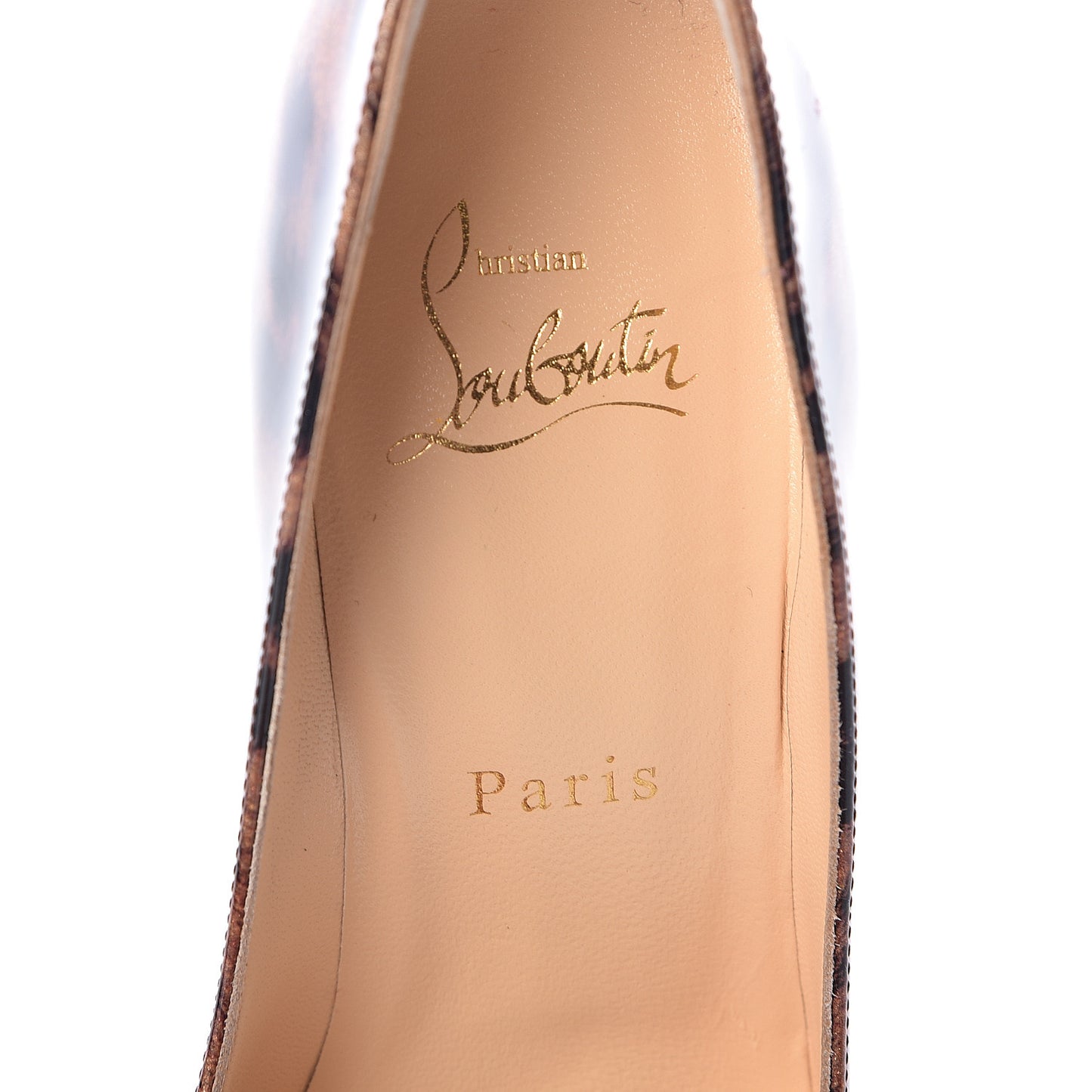 Patent Glitter Leopard Print Pigalle Follies 100 Pumps 36 Gold