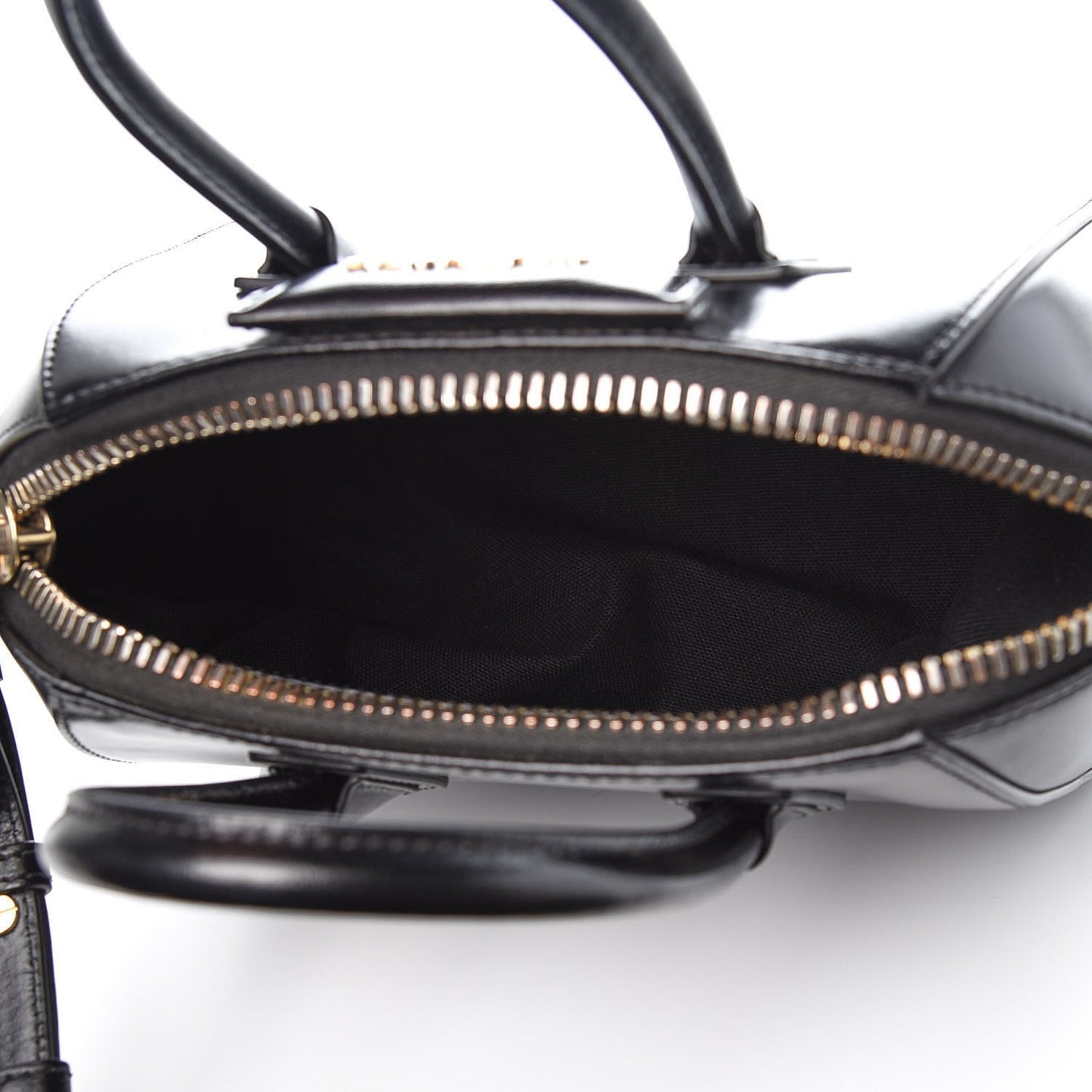 Shiny Lord Calfskin Mini Antigona Black