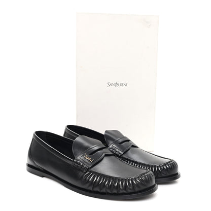 Saint Laurent Calfskin Mens Laurent Penny Loafers 45 Black 10 of 10