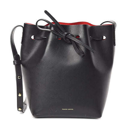 Mansur Gavriel Vegetable Tanned Calfskin Mini Bucket Bag Black Flamma 1 of 10
