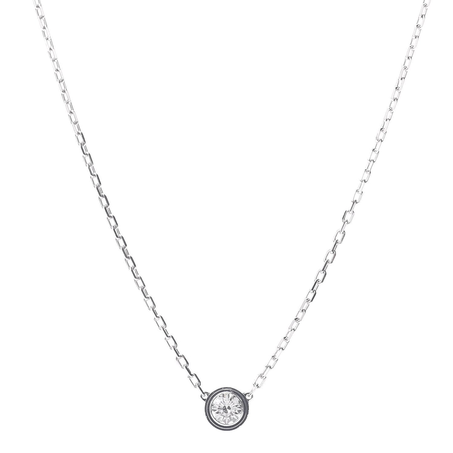 18K White Gold Diamond LM D'Amour Pendant Necklace