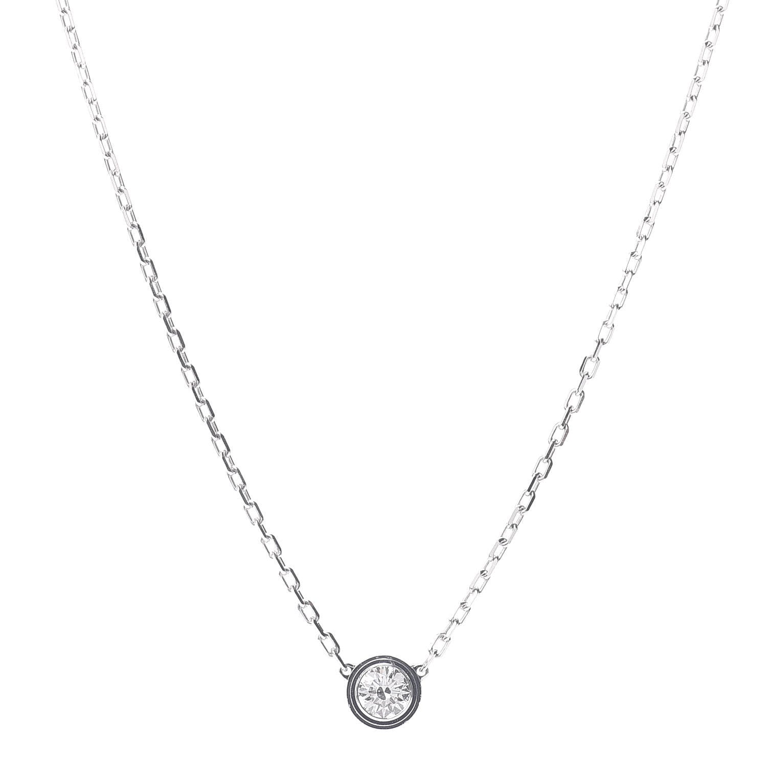 Cartier 18K White Gold Diamond LM D'Amour Pendant Necklace 1 of 4