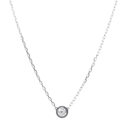 Cartier 18K White Gold Diamond LM D'Amour Pendant Necklace 1 of 4
