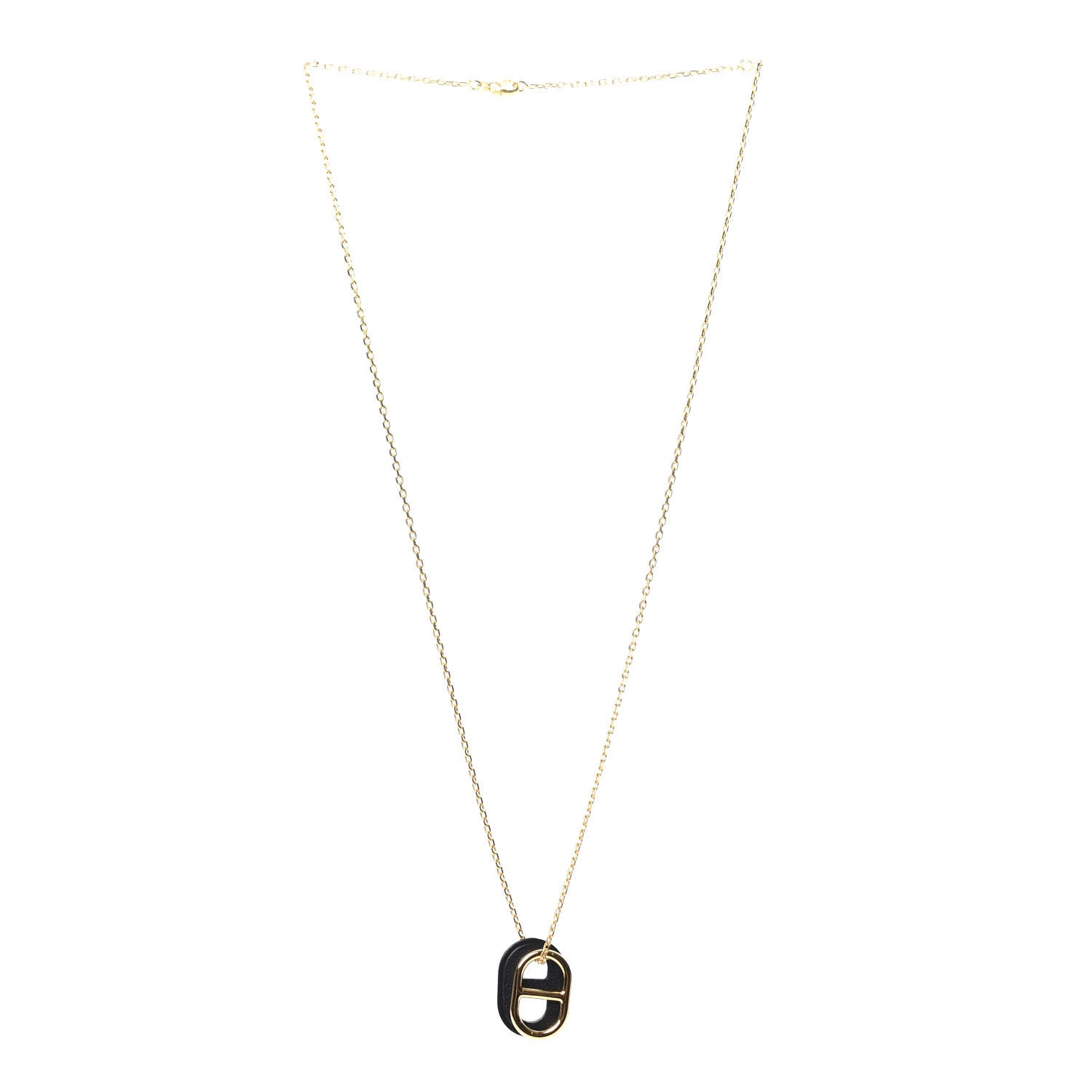 Hermes Swift O'Maillon Pendant Necklace Black 2 of 4