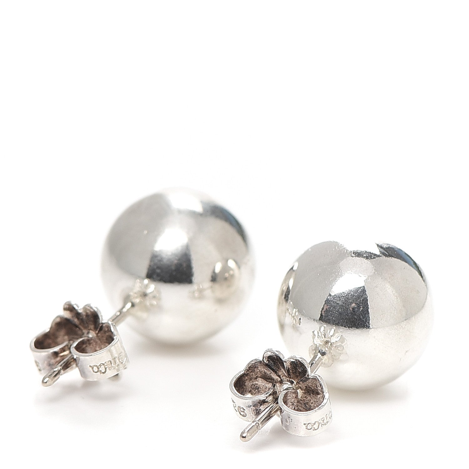 Tiffany Sterling Silver 10mm HardWear Ball Earrings 3 of 5