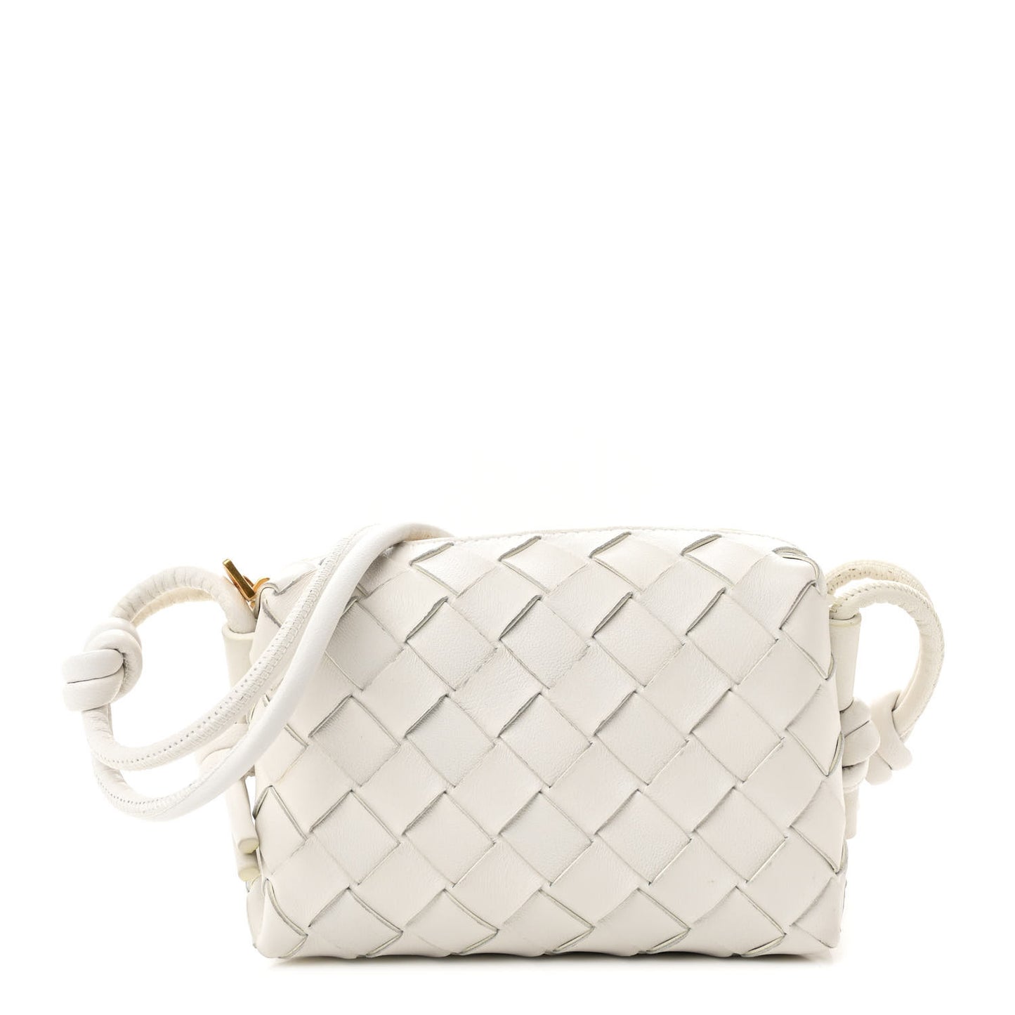 Nappa Intrecciato Candy Loop Camera Bag White