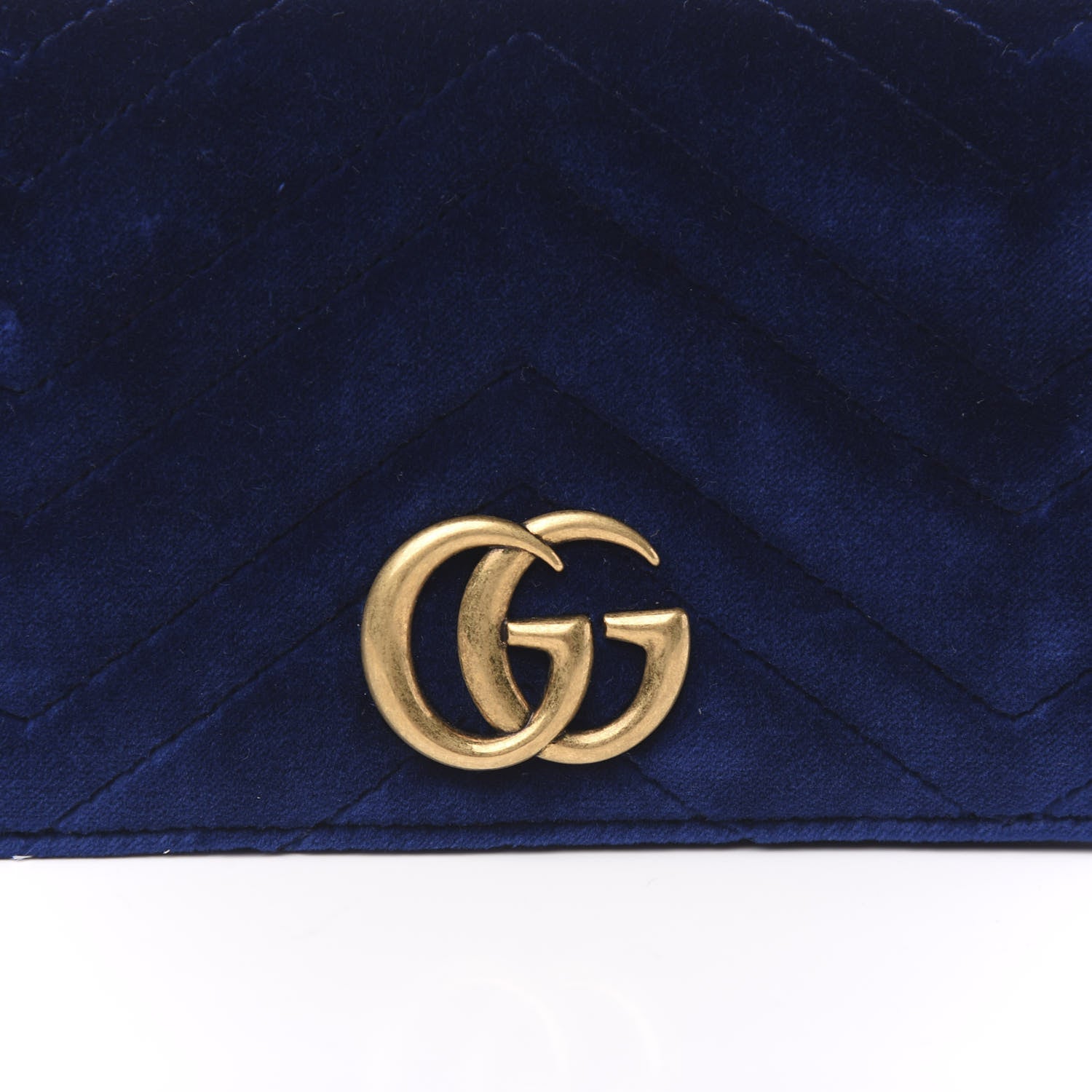 Gucci Velvet Matelasse GG Marmont Mini Bag Cobalt Blue 8 of 8
