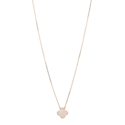 Van Cleef & Arpels 18K Yellow Gold Mother of Pearl Vintage Alhambra Pendant Necklace 1 of 6