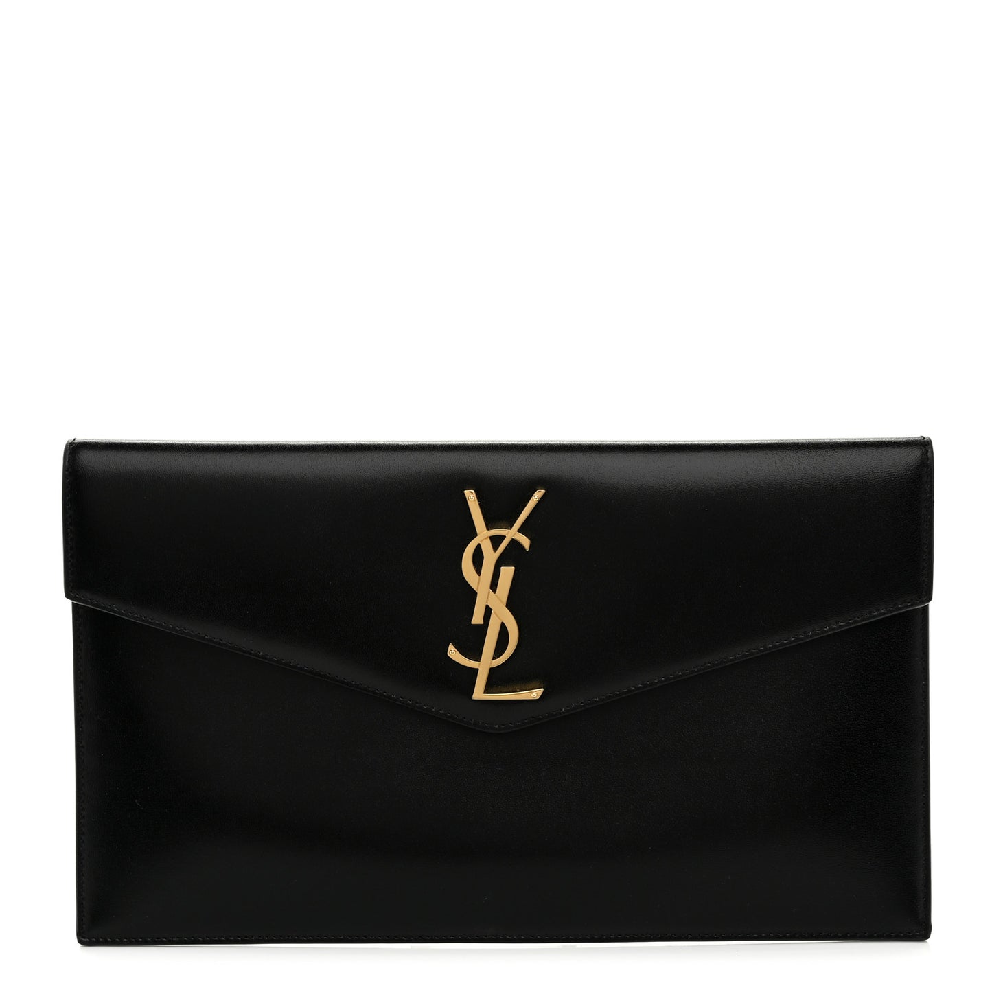 Smooth Shiny Calfskin Monogram Uptown Pouch Black