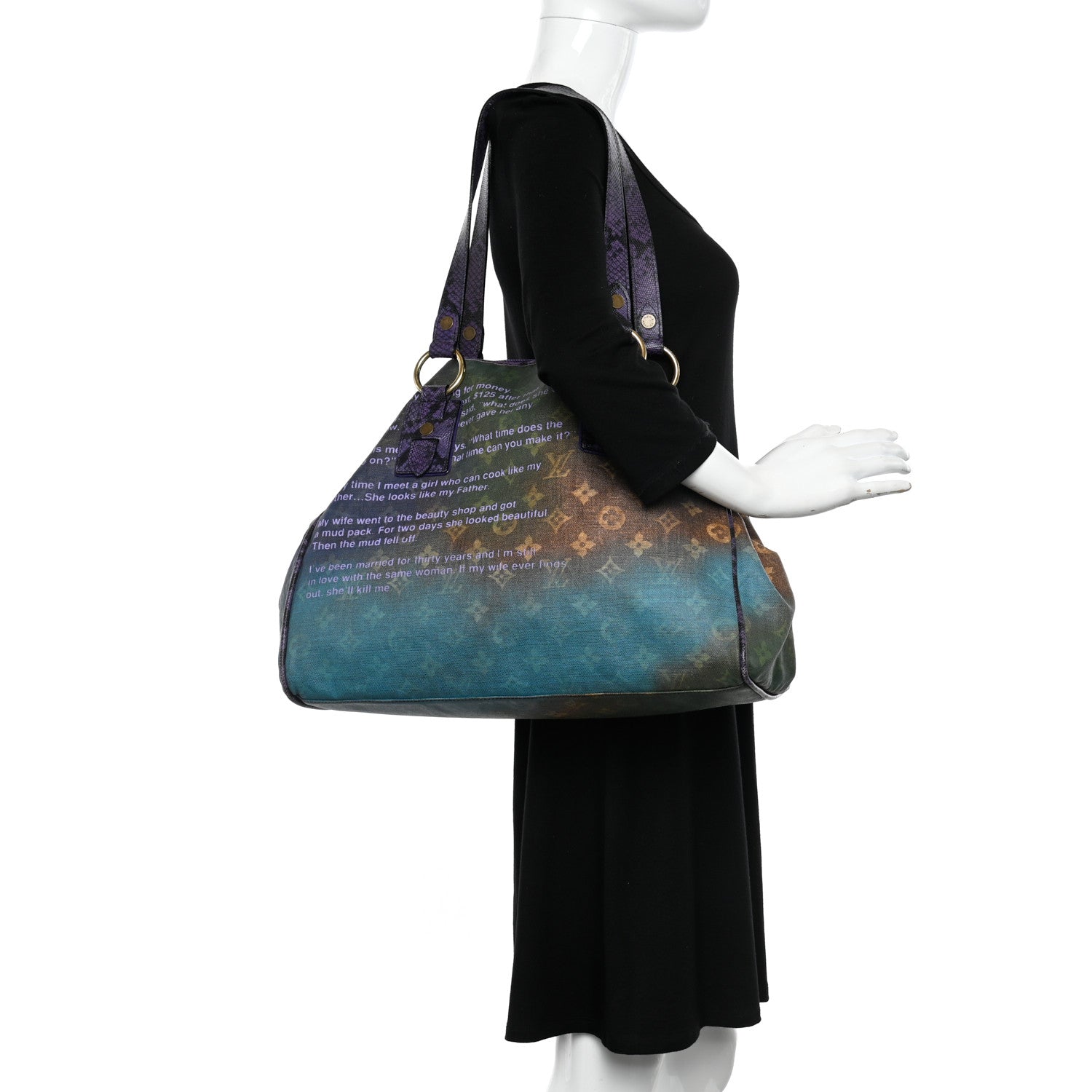 Louis Vuitton Richard Prince Monogram Karung Heartbreak Jokes Tote 2 of 10