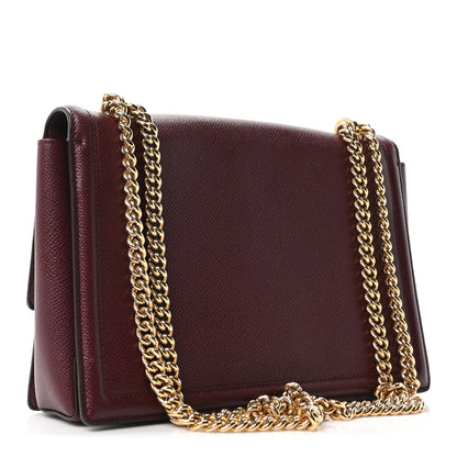Salvatore Ferragamo Pebble Calfskin Ginny Vara Bow Shoulder Bag Burgundy 3 of 10