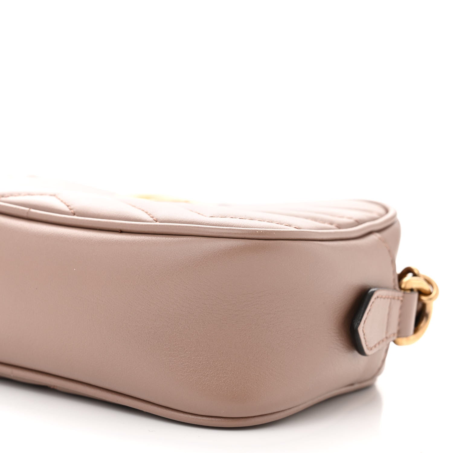 Gucci Calfskin Matelasse Mini GG Marmont Chain Shoulder Bag Porcelain Rose 10 of 14