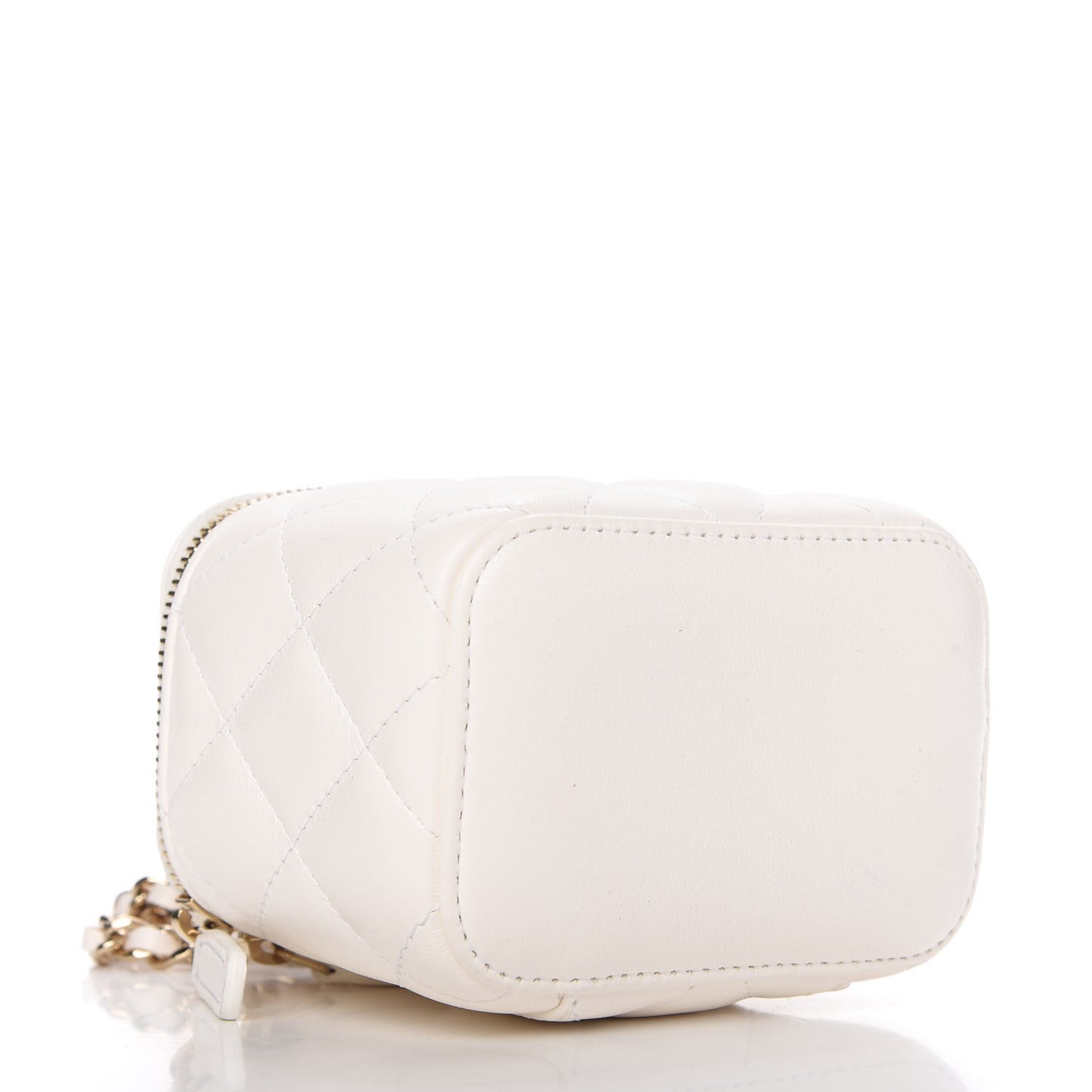 Lambskin Quilted My Chanel Lady Vanity Case With Chain White