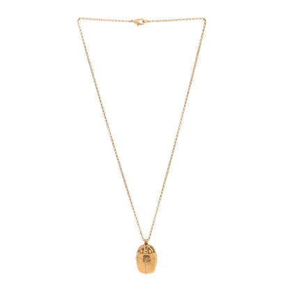 Chanel Metal Scarab CC Locket Necklace Gold 3 of 7