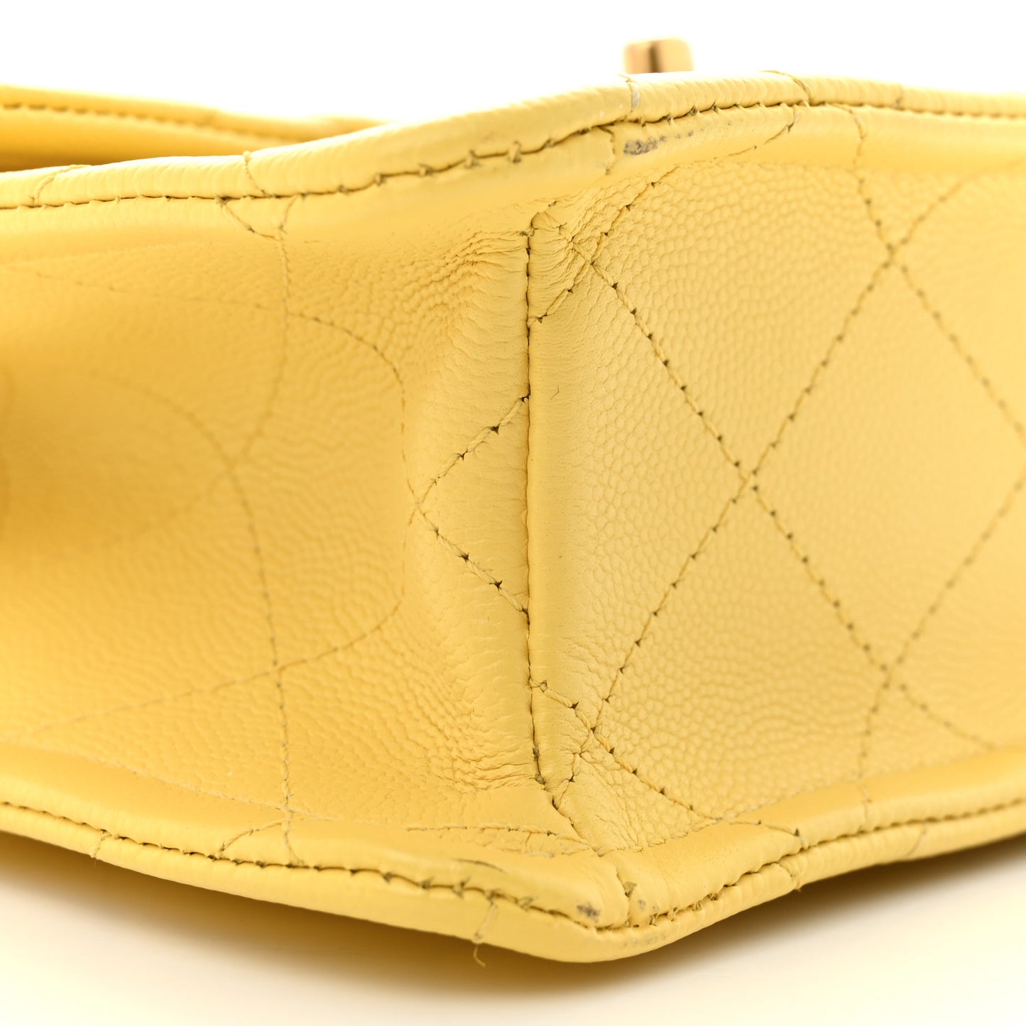 Caviar Quilted Mini Sweet Classic Flap Yellow