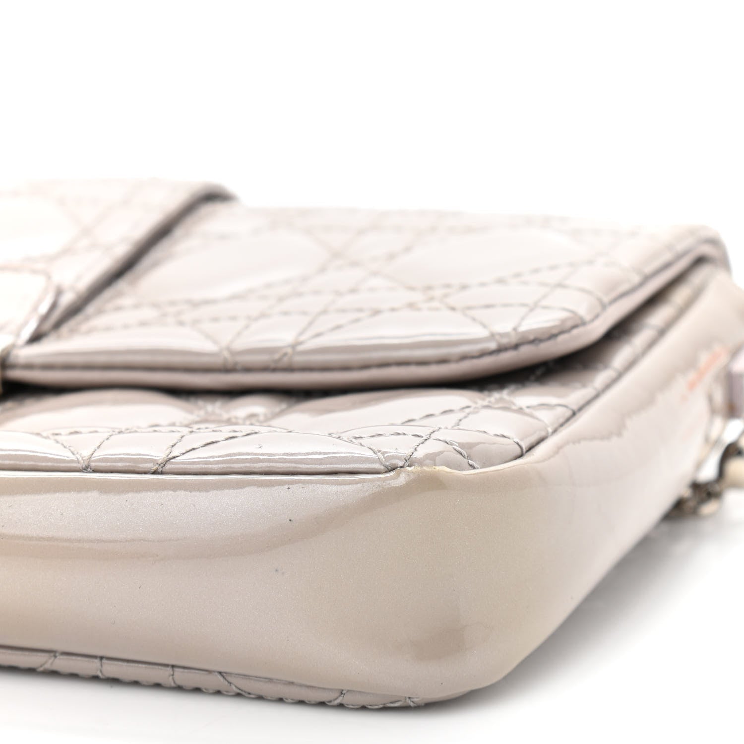 Christian Dior Patent Cannage New Lock Pouch Grey 10 of 11