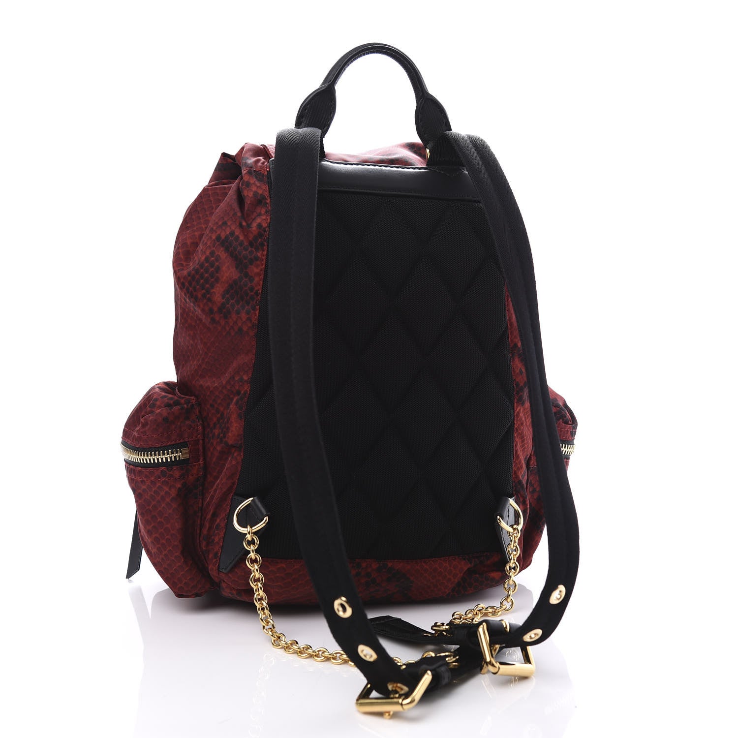 Burberry Nylon Python Print Medium Rucksack Backpack Burgundy Red 2 of 9