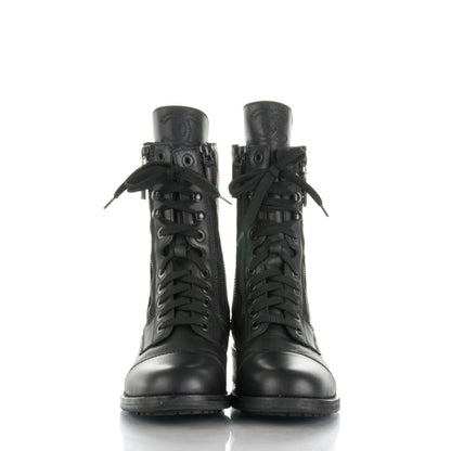 Chanel Calfskin Combat Boots 39.5 Black 2 of 8