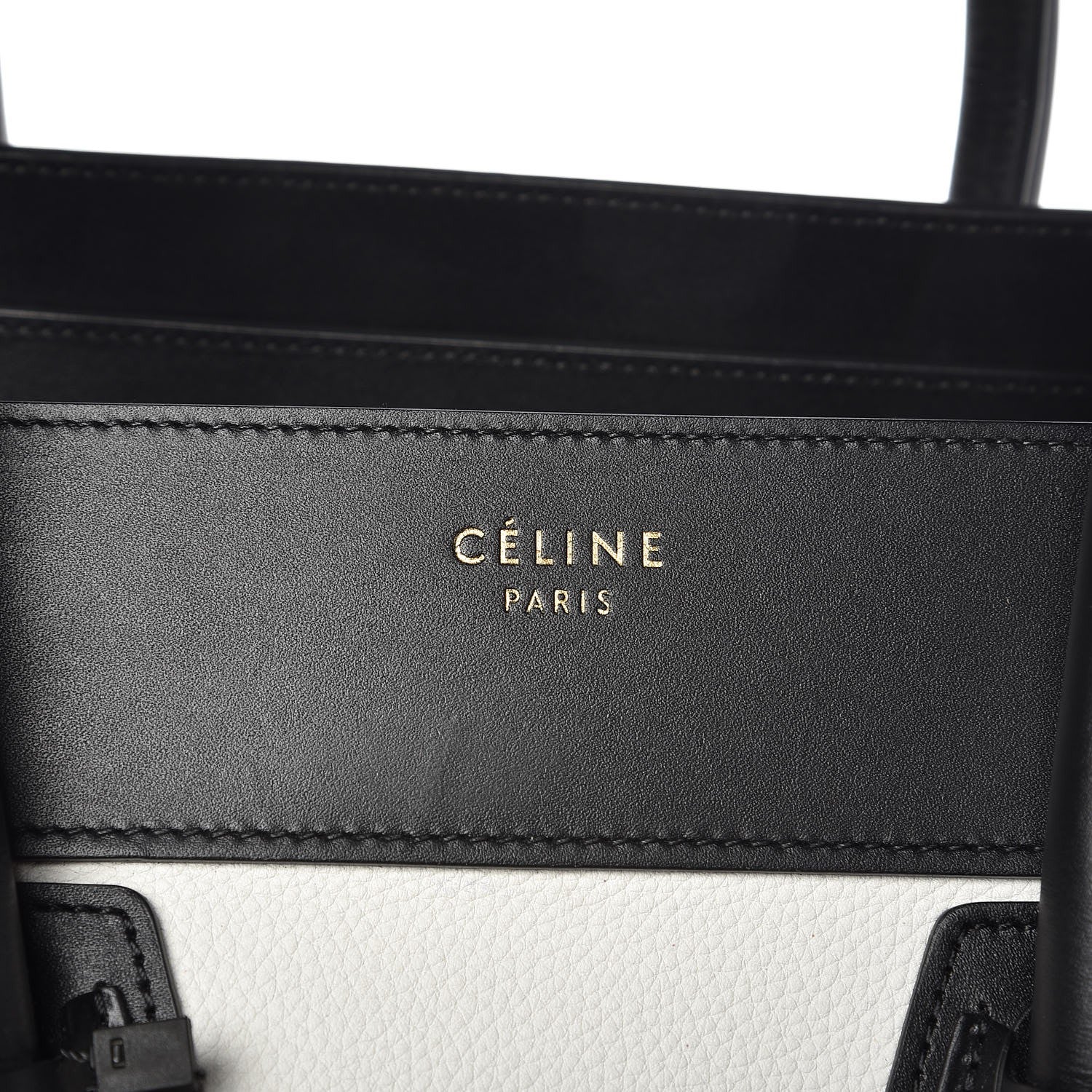 Celine Baby Grained Calfskin Tri-color Mini Luggage White Liquorice 6 of 9
