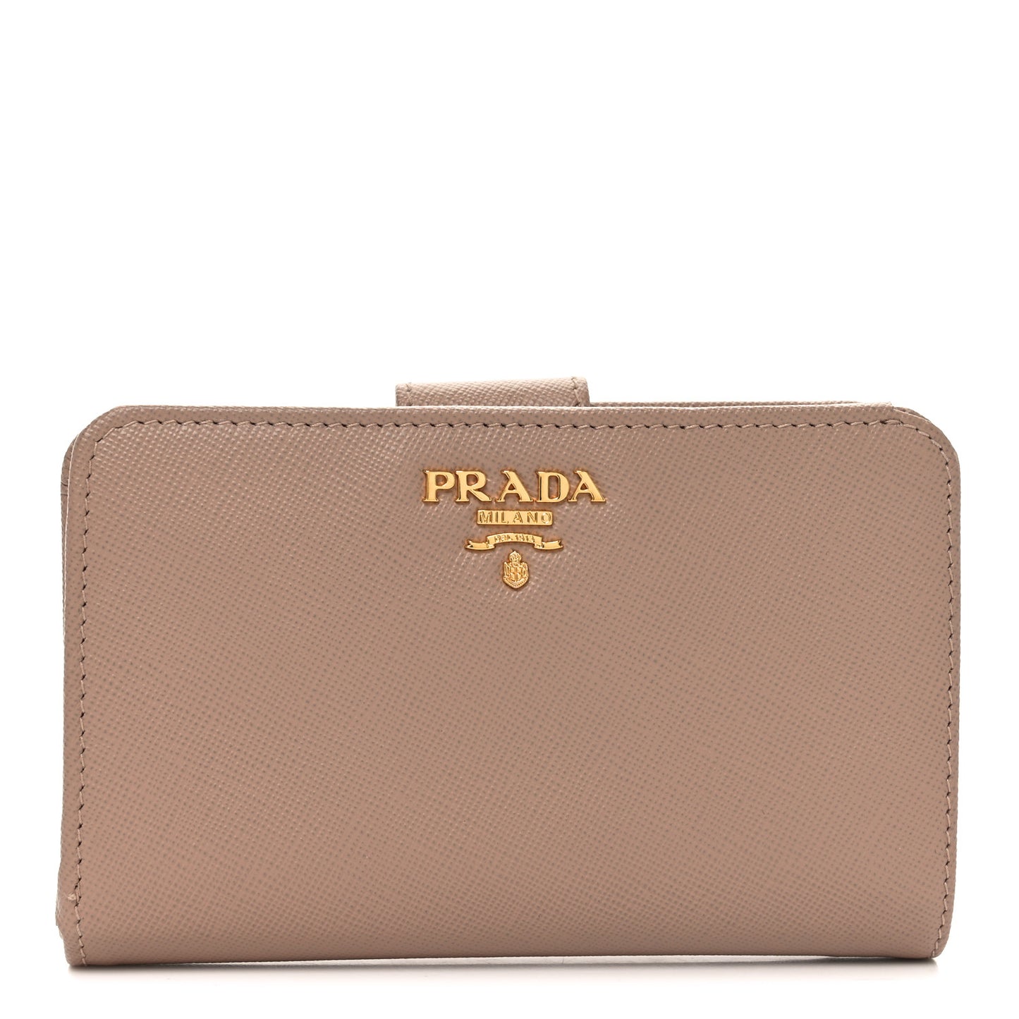 Saffiano Metal Compact Zip Around Wallet Cammeo