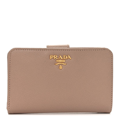 Prada Saffiano Metal Compact Zip Around Wallet Cammeo 1 of 6