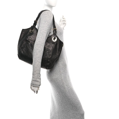 Christian Dior Ceramic Effect Deerskin Cannage Bee Tote Black 2 of 12