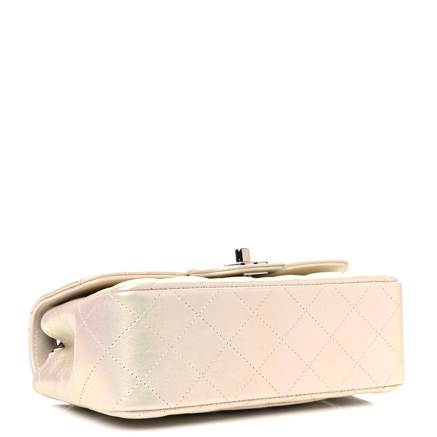 Chanel Iridescent Lambskin Quilted Mini Rectangular Flap Ivory 3 of 4