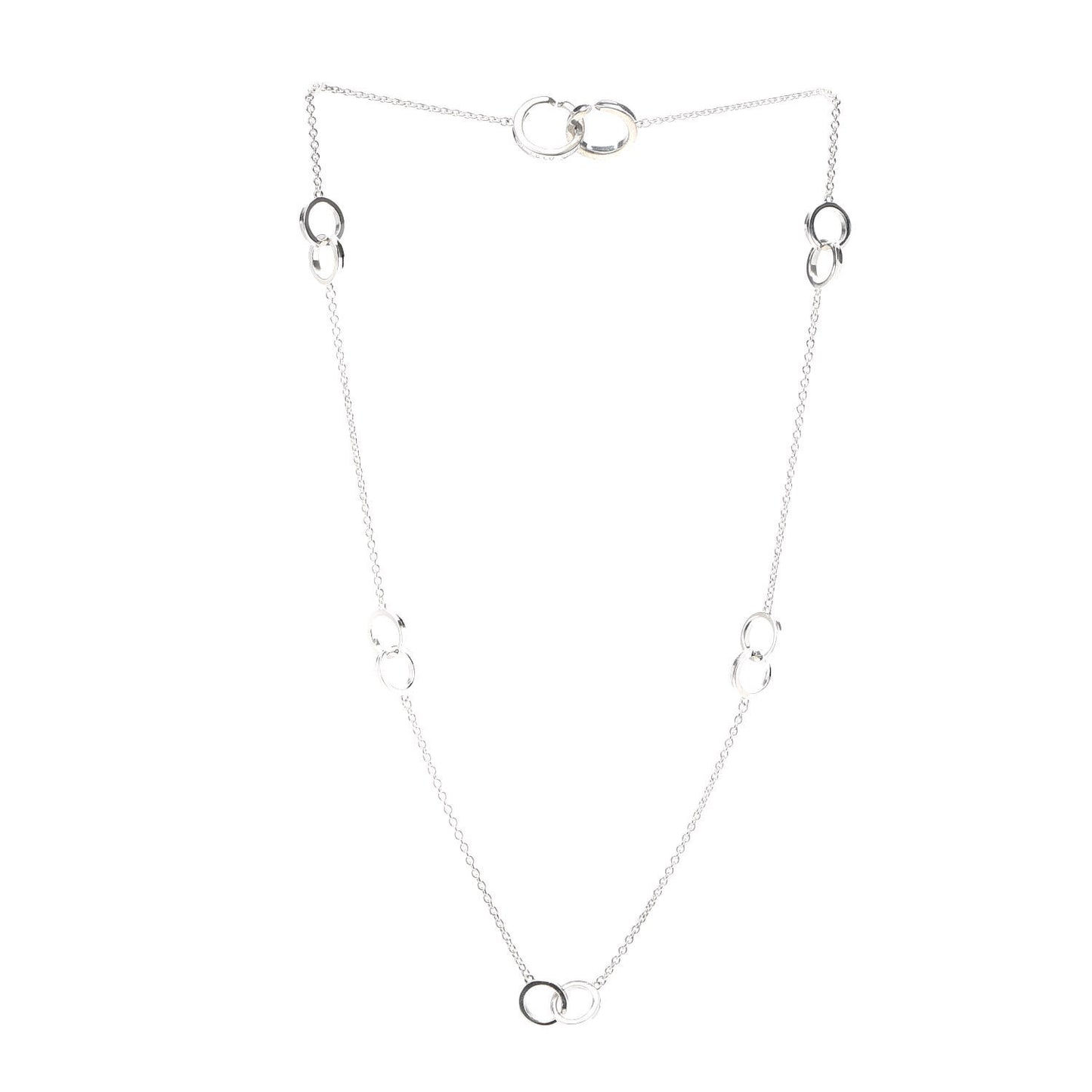 Sterling Silver 1837 Interlocking Circles Station Necklace