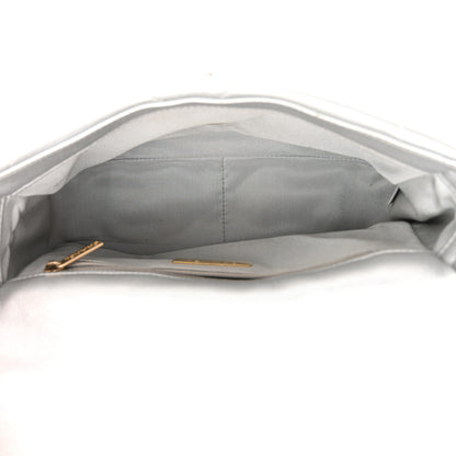Chanel Metallic Goatskin Quilted Medium Chanel 19 Flap Silver 4 of 10