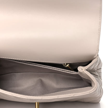 Chanel Aged Calfskin Chevron Quilted Mini Coco Handle Flap Ivory 5 of 10