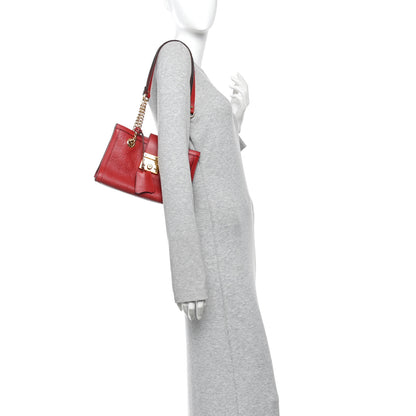 Gucci Guccissima Small Padlock Tote Red 2 of 11