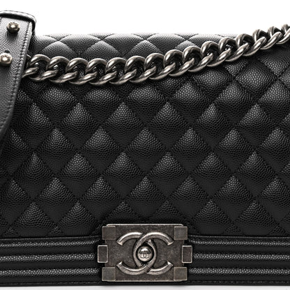 Chanel Caviar Quilted Medium Boy Flap Black 7 of 9