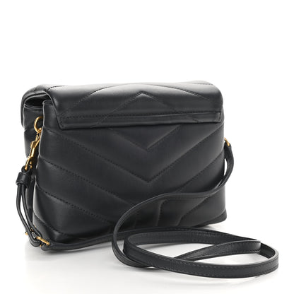 Saint Laurent Calfskin Y Quilted Monogram Toy Loulou Crossbody Bag Graphite 3 of 11