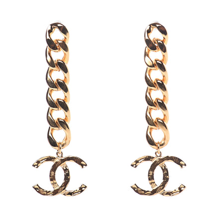 Chanel Metal CC Pick Drop Earrings Gold 1 of 5