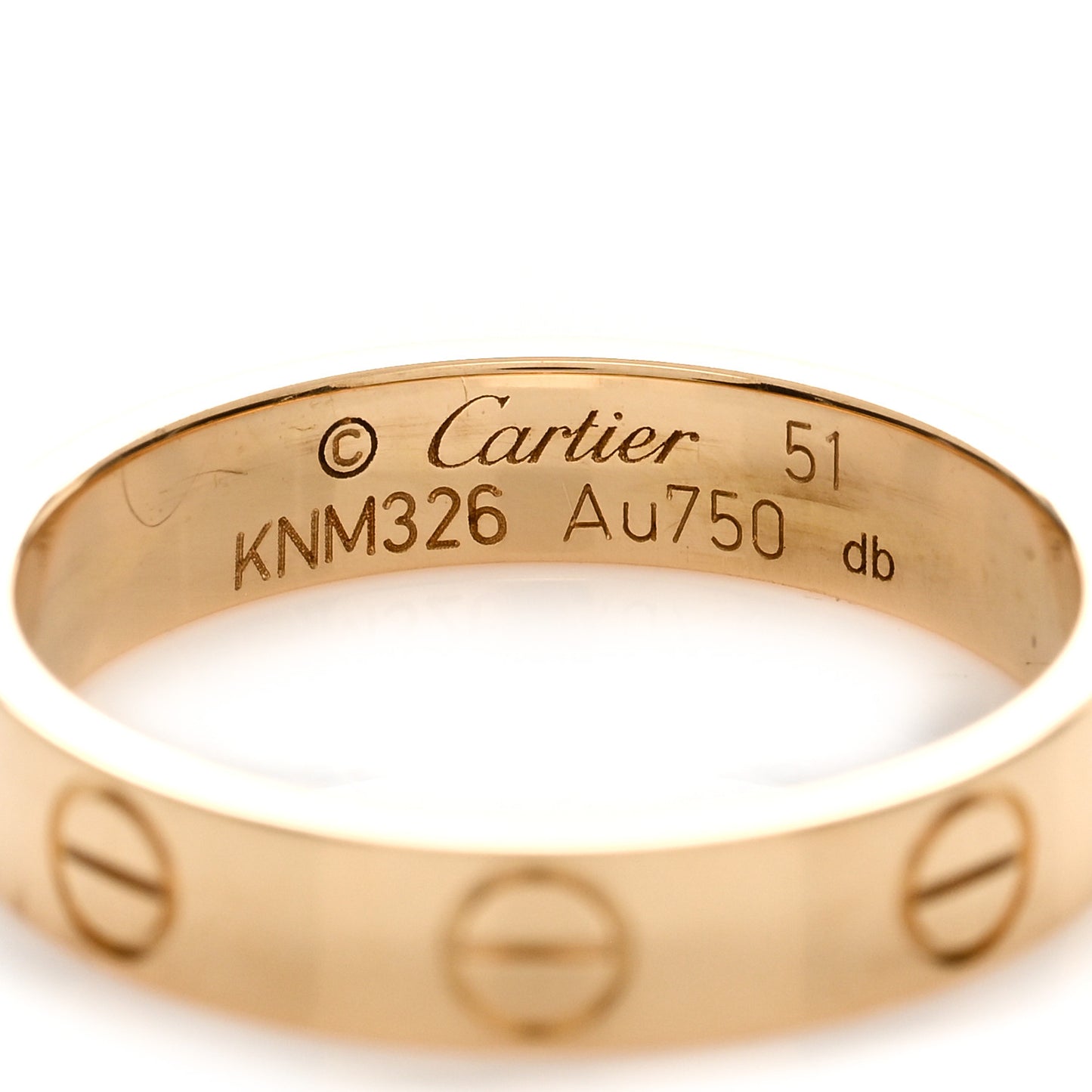 18K Yellow Gold 3.5mm LOVE Wedding Band Ring 51 5.75