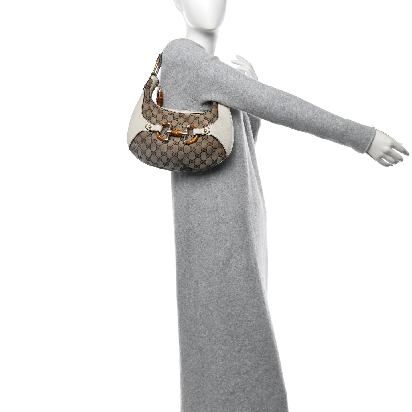Monogram Bamboo Horsebit Hobo Off White