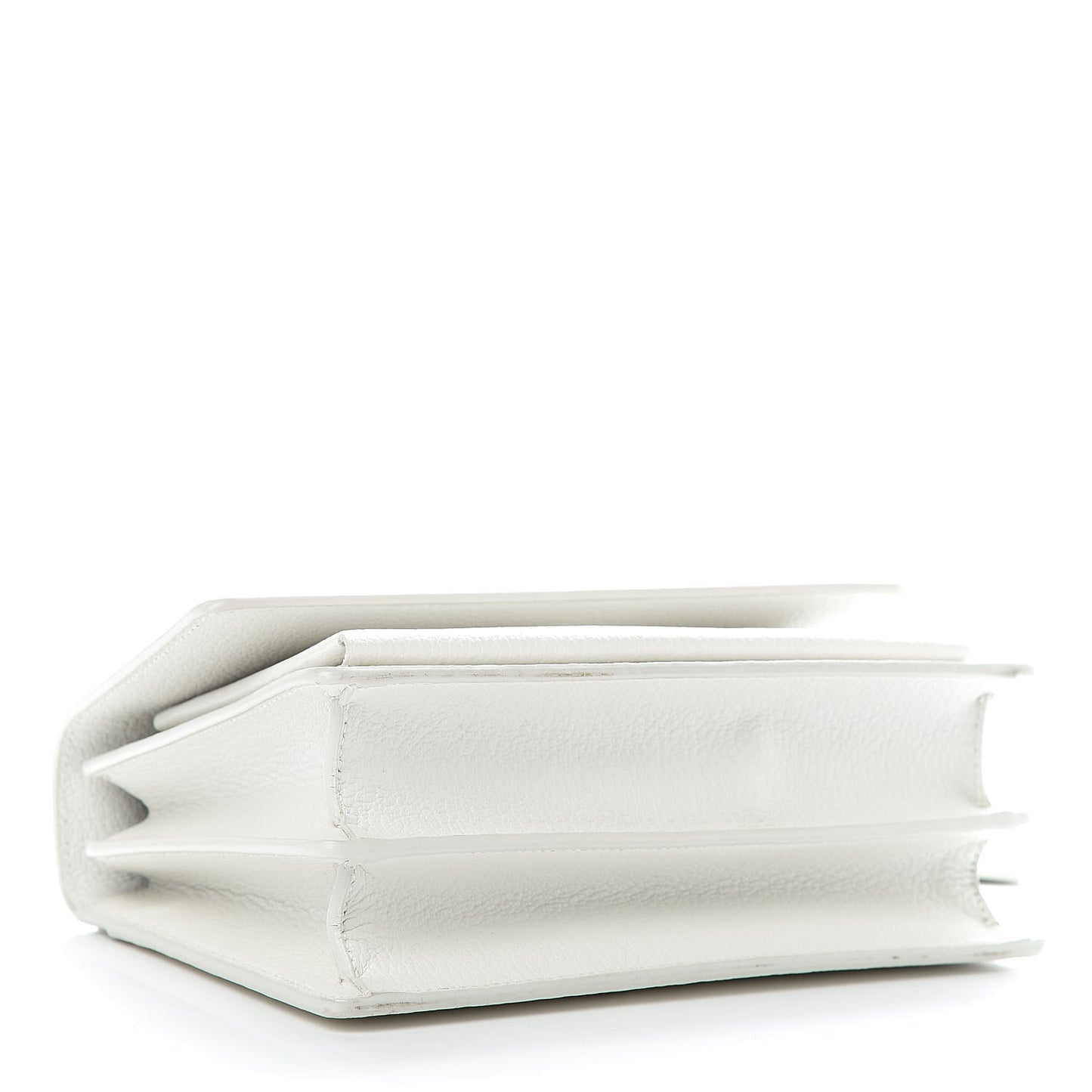 Grained Calfskin Medium Monogram Sunset Satchel White