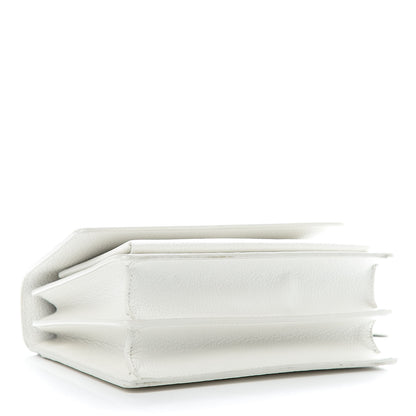 Saint Laurent Grained Calfskin Medium Monogram Sunset Satchel White 4 of 11