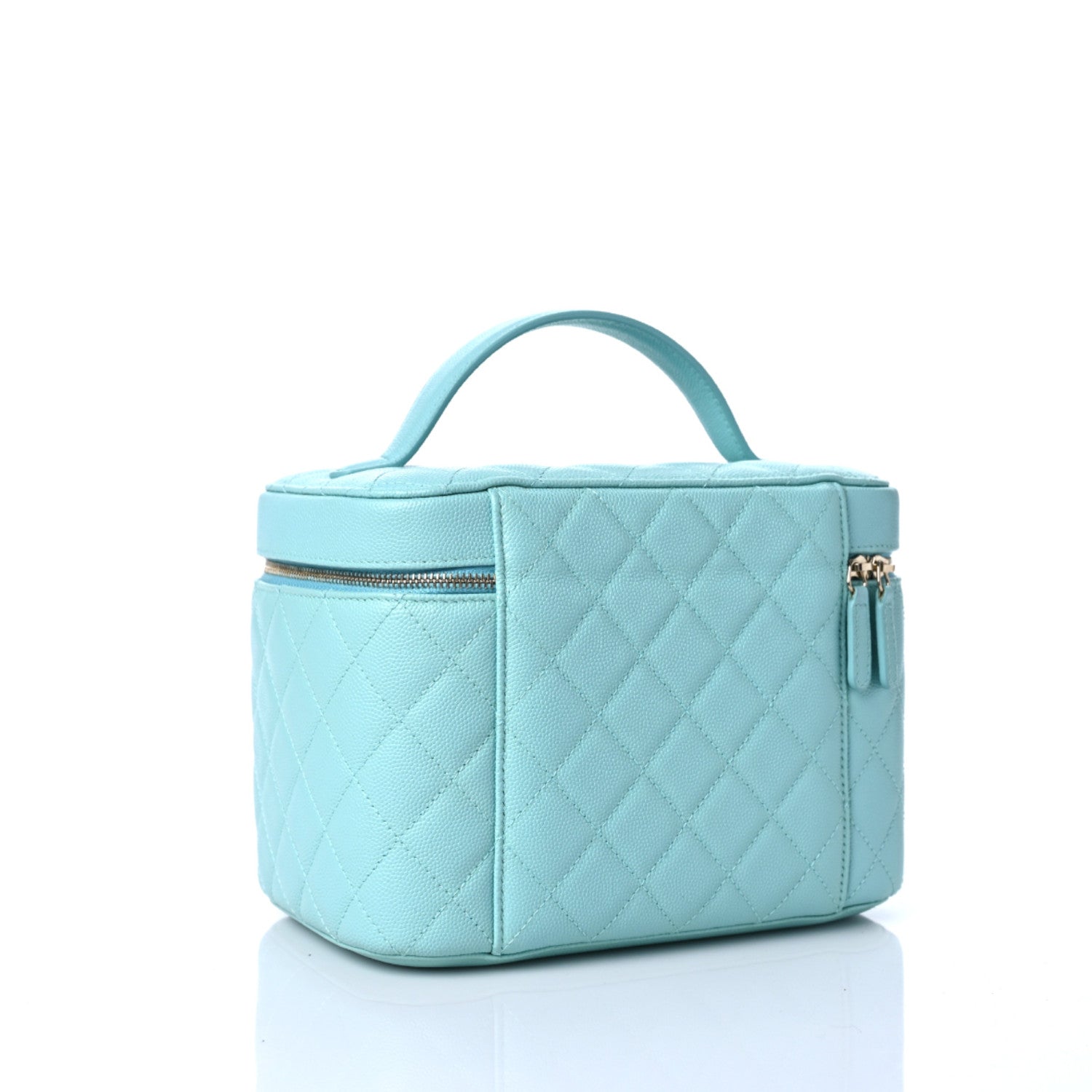 Chanel Caviar Quilted Large Vanity Pouch Light Blue 3 of 9