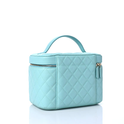 Chanel Caviar Quilted Large Vanity Pouch Light Blue 3 of 9