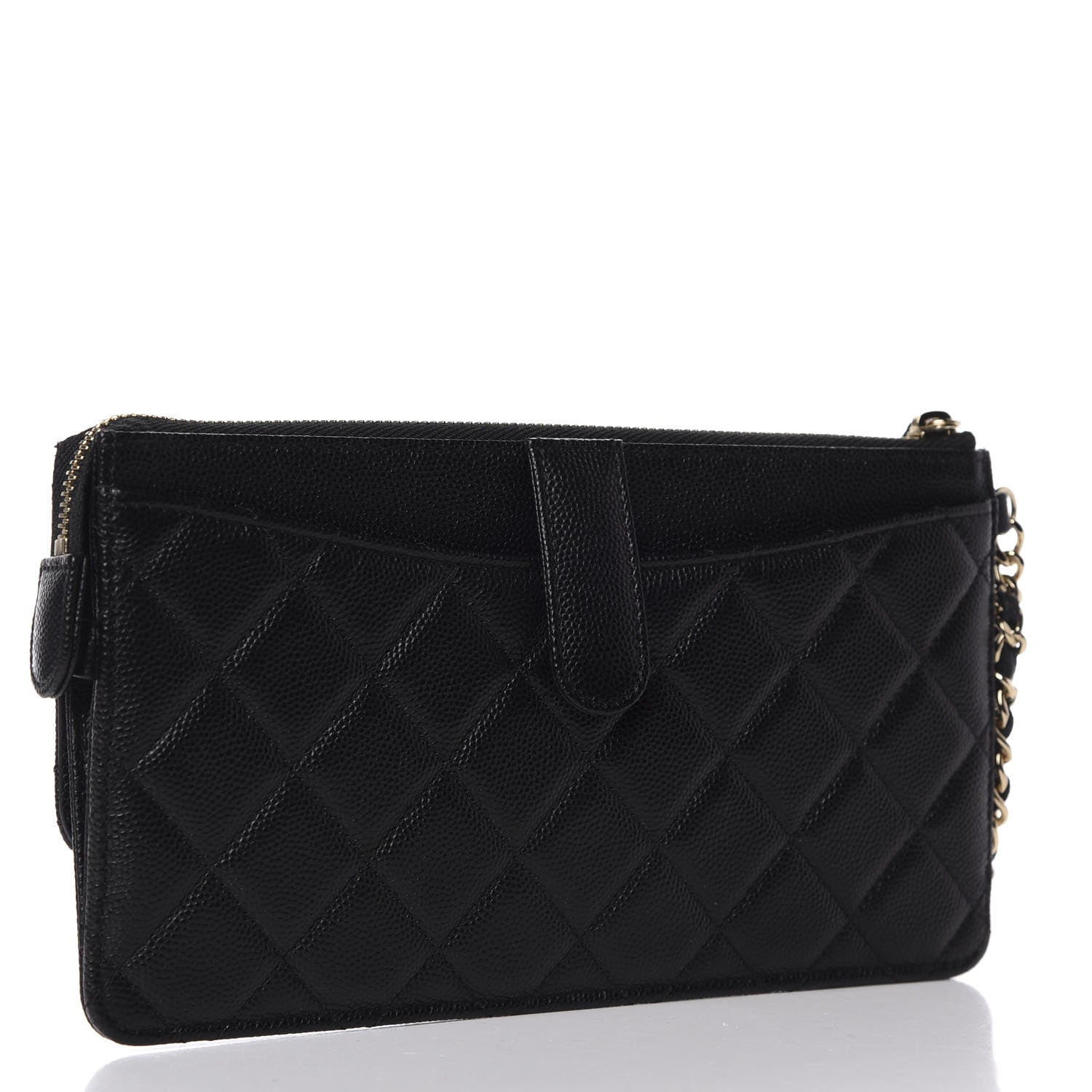 Chanel Caviar Quilted Classic Pouch With Handle Black 3 of 8