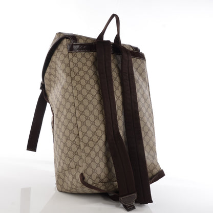 Gucci GG Supreme Monogram Large Interlocking G Double Buckle Backpack Dark Brown 3 of 7