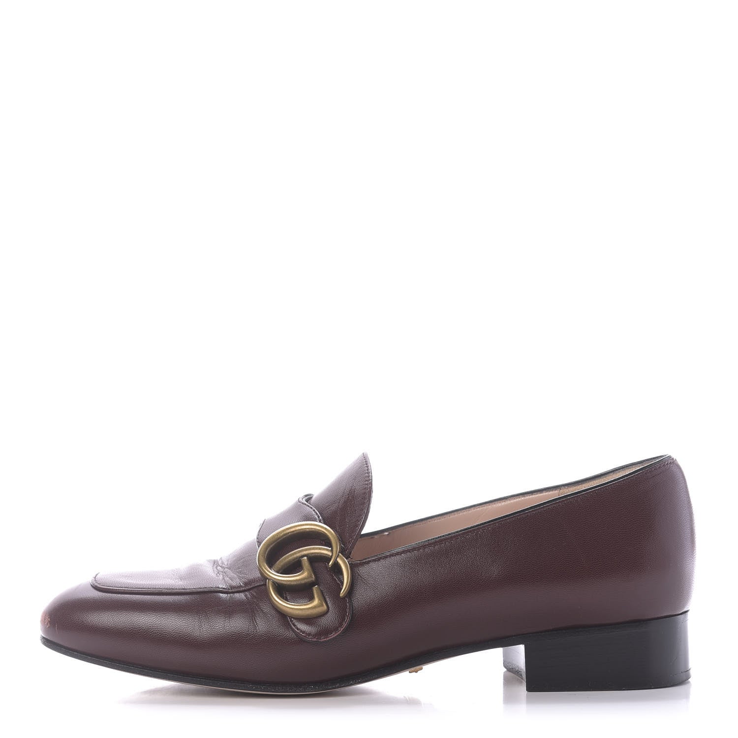 Gucci Malaga Kid Womens GG Marmont Loafers 36 Vintage Bordeaux 1 of 12