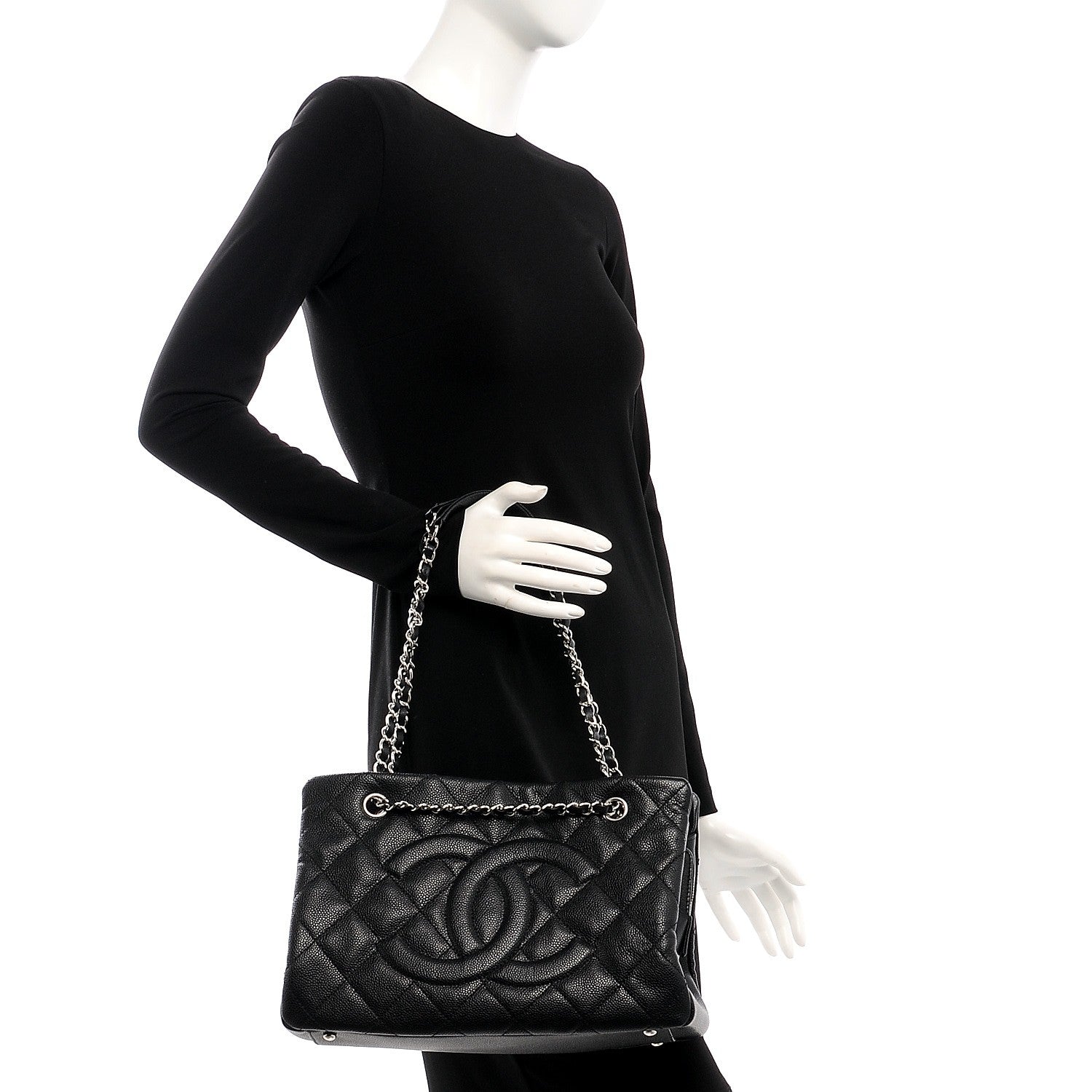 Chanel Caviar CC Timeless Tote Black 2 of 7