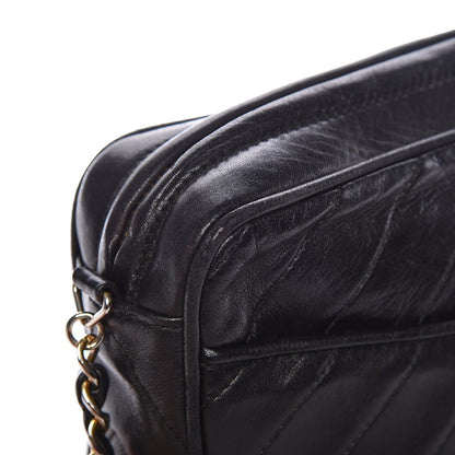 Chanel Lambskin Chevron Quilted Tassel Camera Case Black 12 of 16