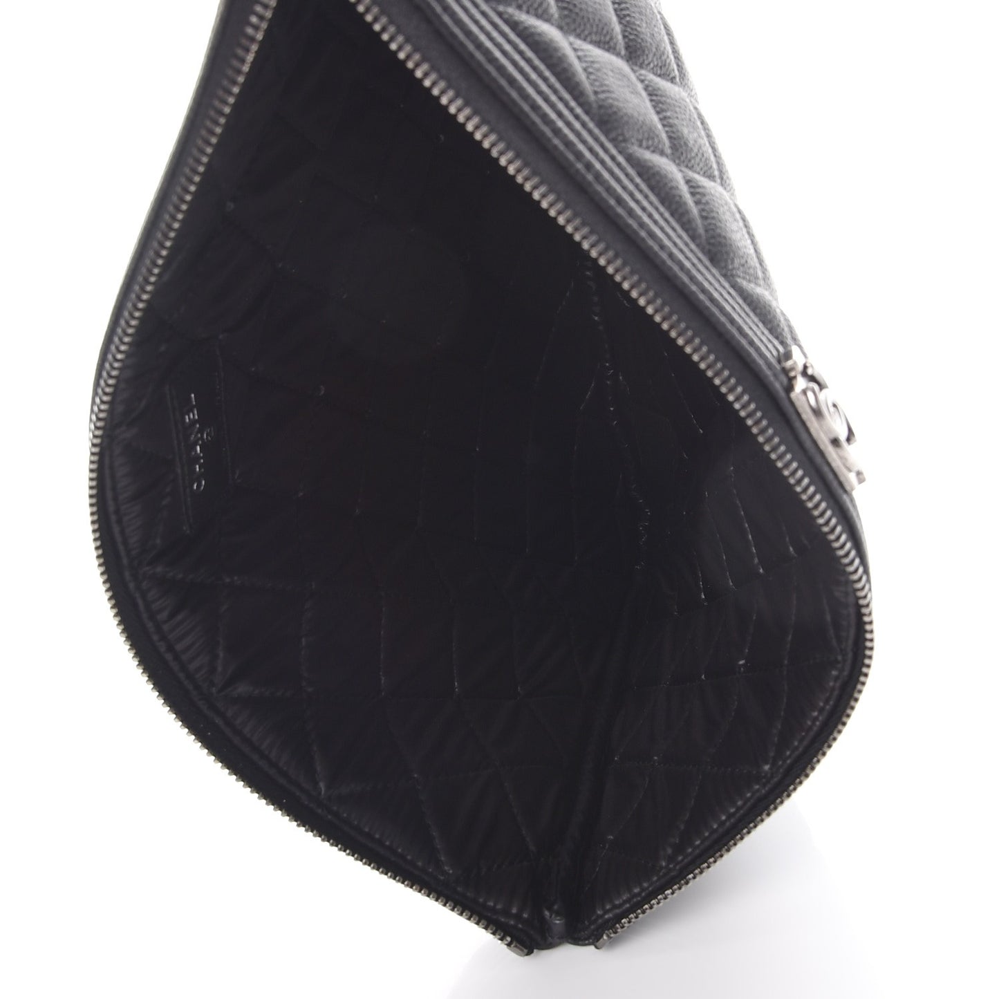 Caviar Quilted Medium Boy Cosmetic Case Black