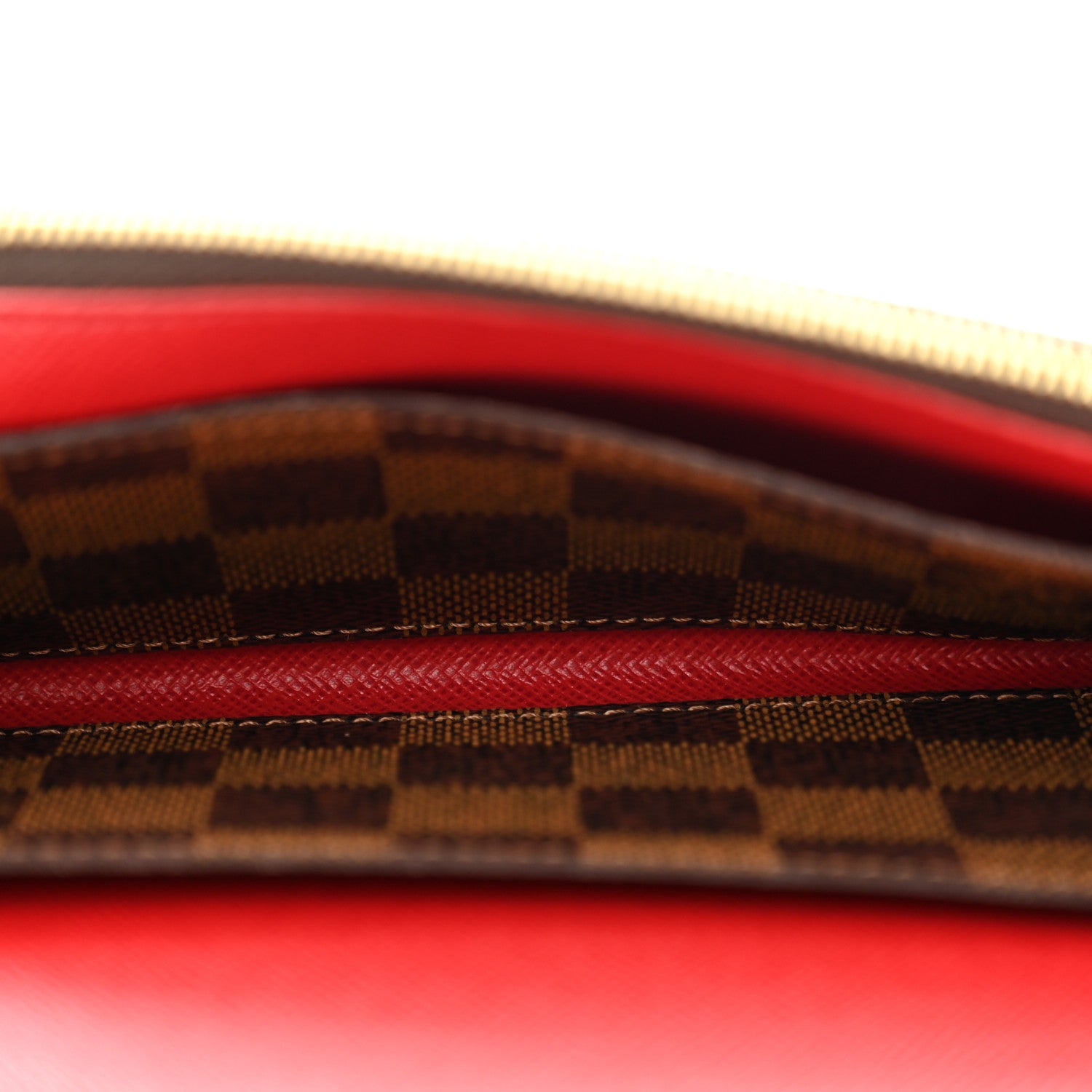 Louis Vuitton Damier Ebene Emilie Wallet Red 5 of 8