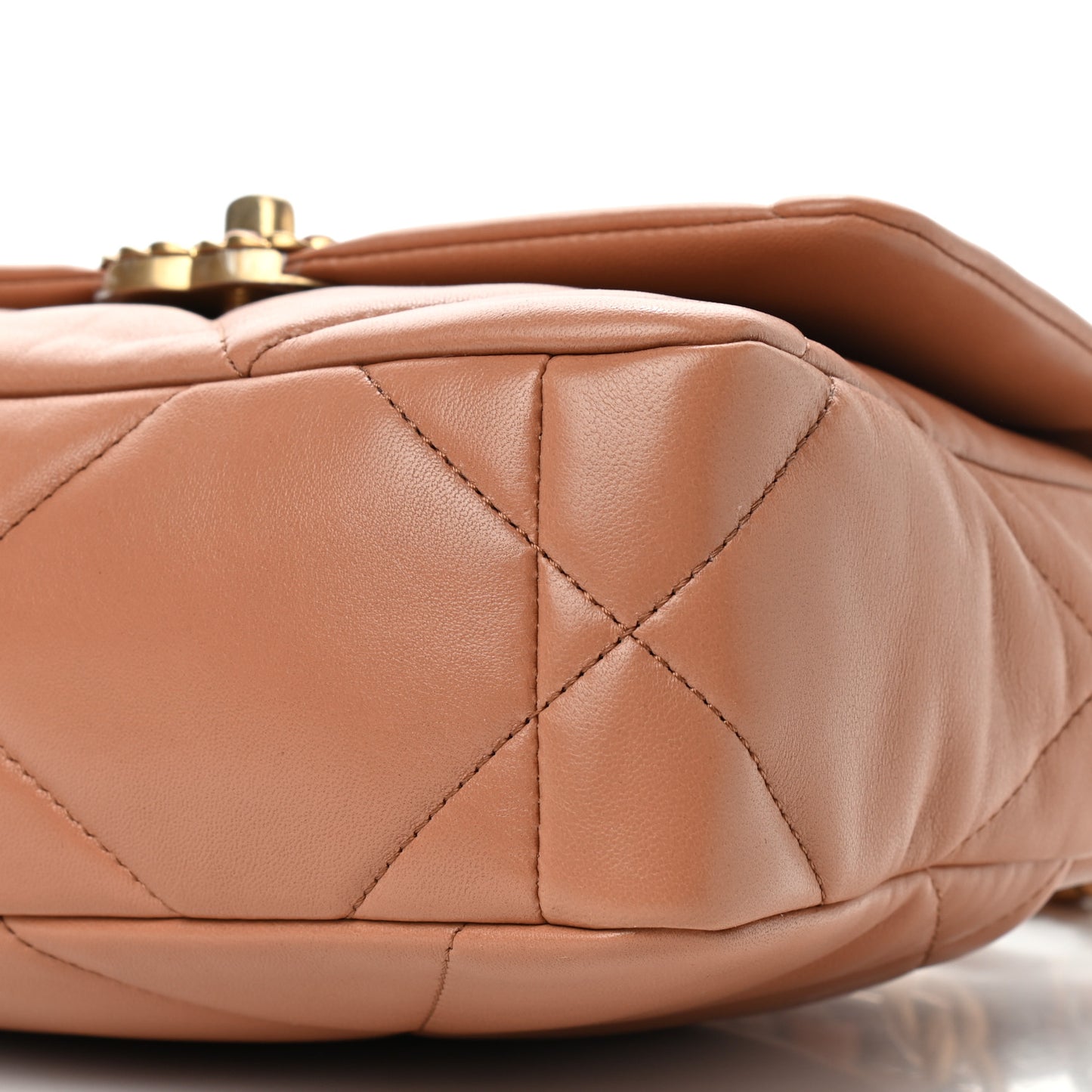 Lambskin Quilted Medium Chanel 19 Flap Brown